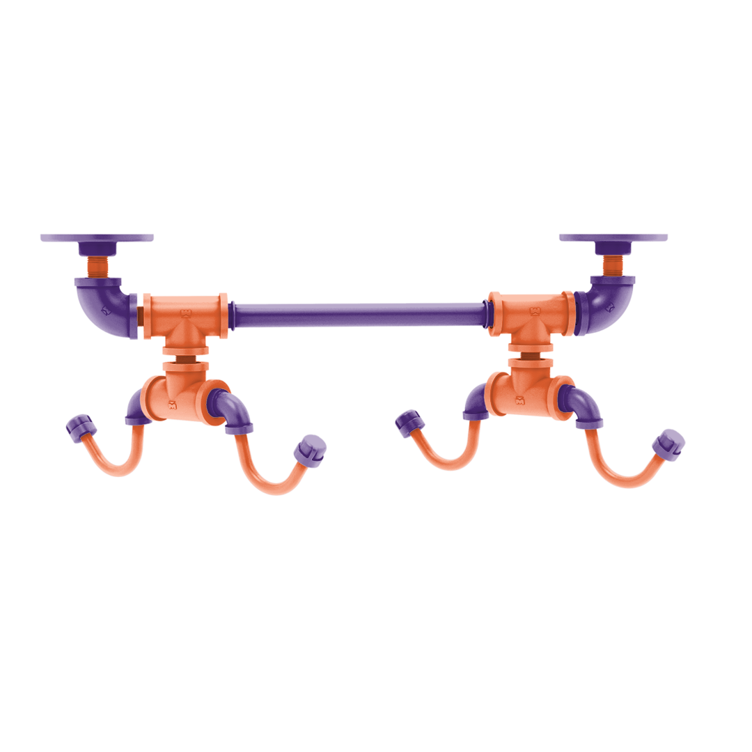 Collegiate Collection Under Cabinet 4 Coffee Mug Rack Hartford Foothills Orange and Purple Edition