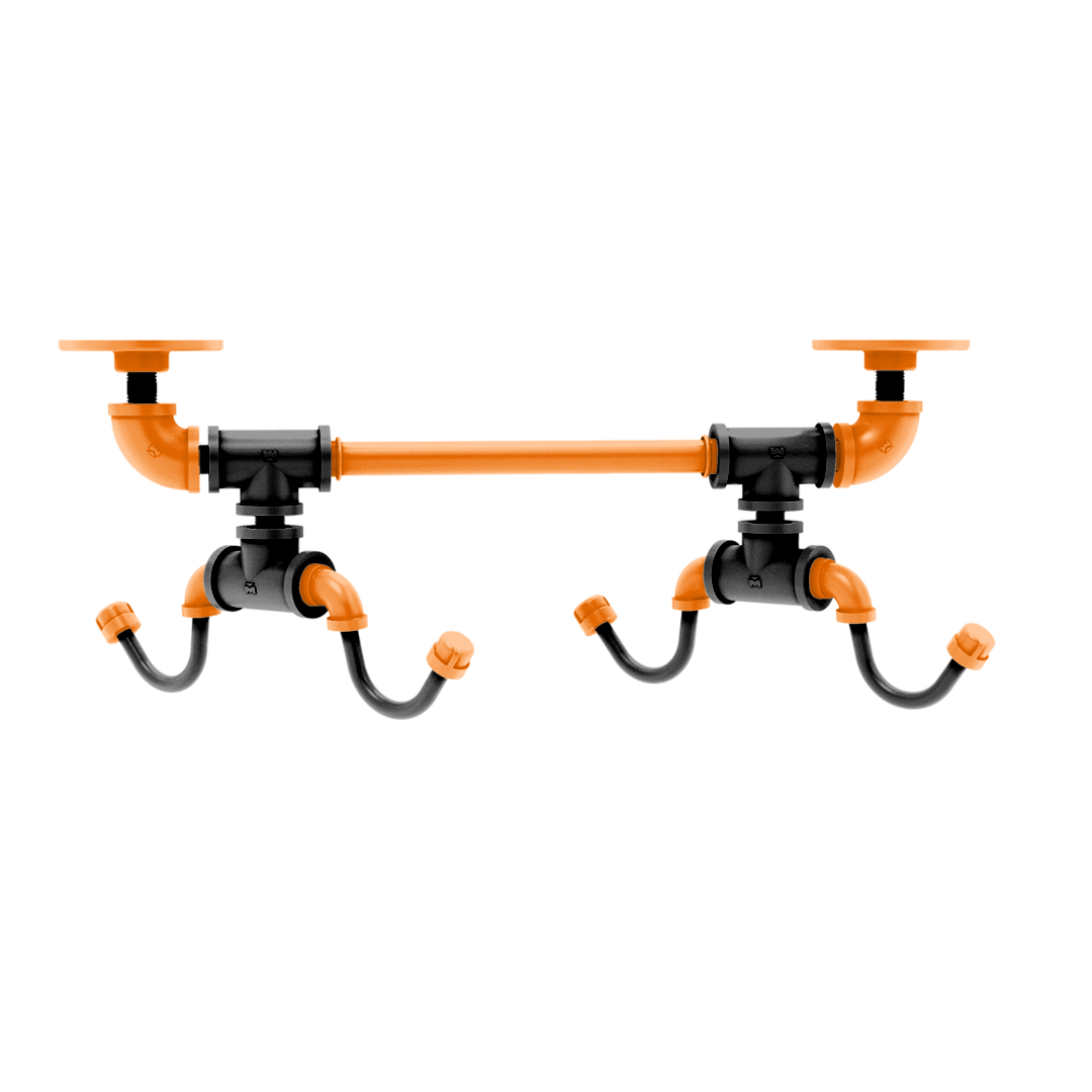 Collegiate Collection Under Cabinet 4 Coffee Mug Rack Hartford Stillwater Orange and Black Edition