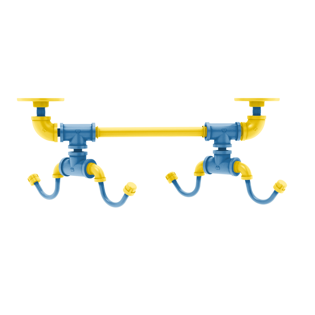 Collegiate Collection Under Cabinet 4 Coffee Mug Rack Hartford Westwood Blue and Gold Edition