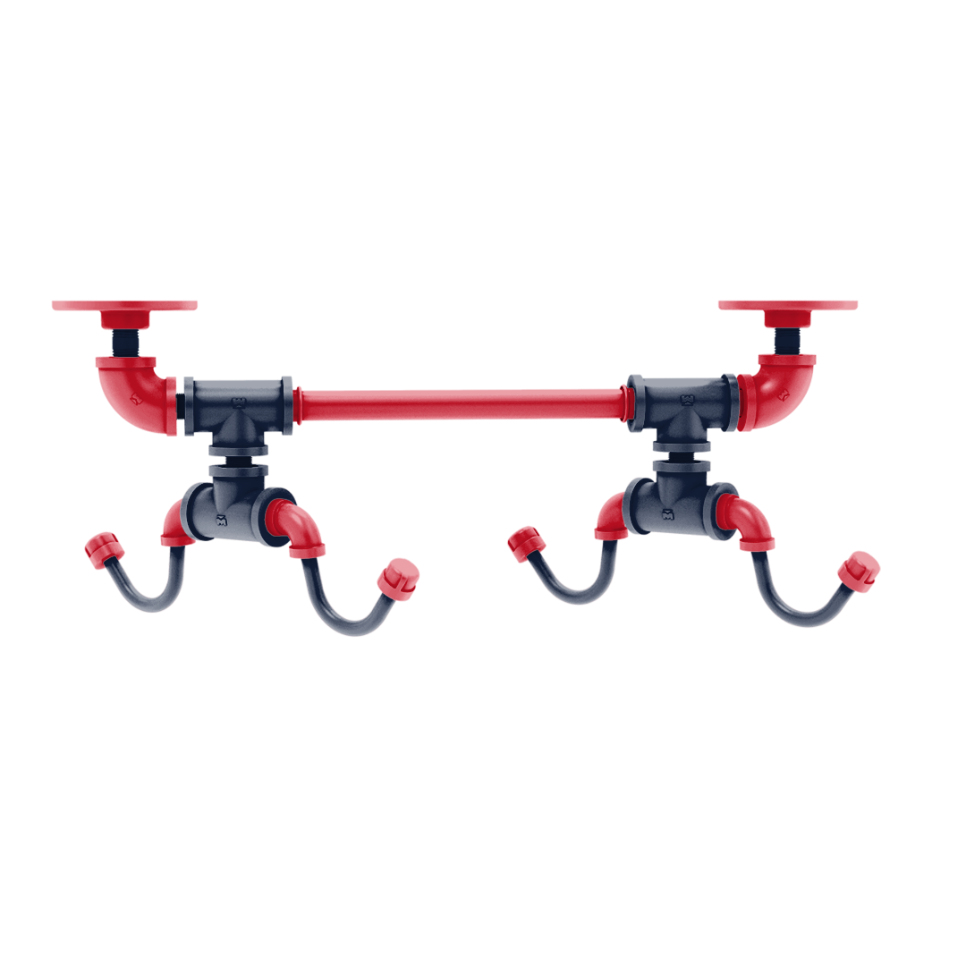 Collegiate Collection Under Cabinet 4 Coffee Mug Rack Hartford Oxford Red and Navy Edition