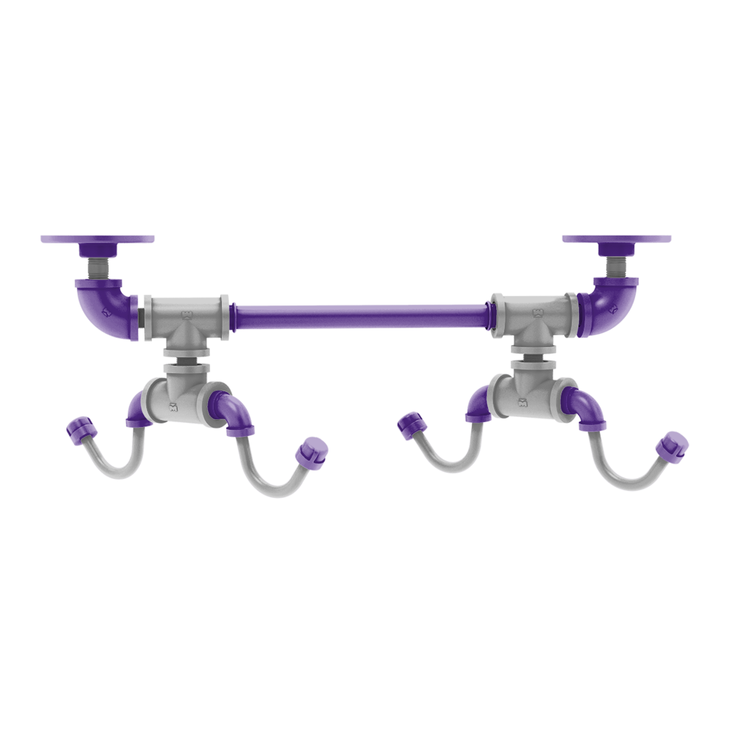 Collegiate Collection Under Cabinet 4 Coffee Mug Rack Hartford Flint Hills Purple and Silver Edition