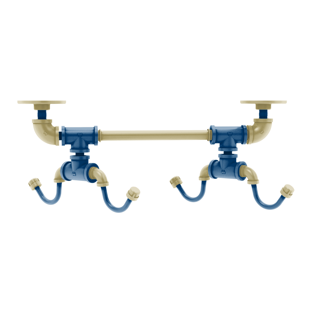 Collegiate Collection Under Cabinet 4 Coffee Mug Rack Hartford Atlanta Gold and White Edition