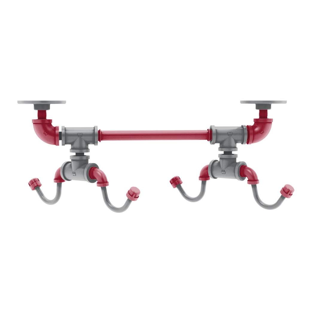 Collegiate Collection Under Cabinet 4 Coffee Mug Rack Hartford Pullman Crimson and Gray Edition