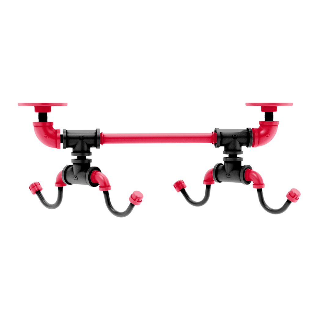 Collegiate Collection Under Cabinet 4 Coffee Mug Rack Hartford Cincy Red and Black Edition