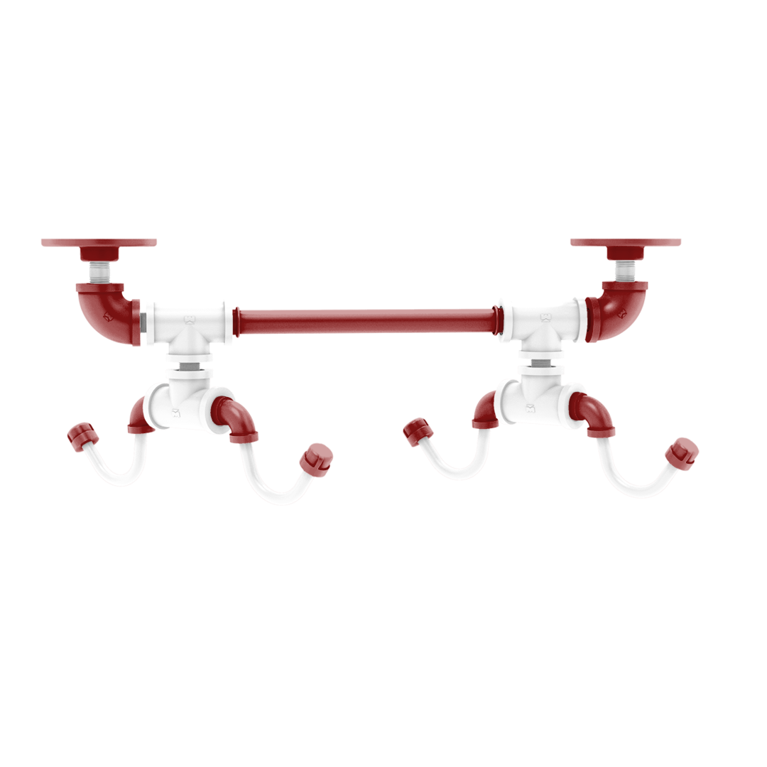 Collegiate Collection Under Cabinet 4 Coffee Mug Rack Hartford Silicon Valley Red and White Edition