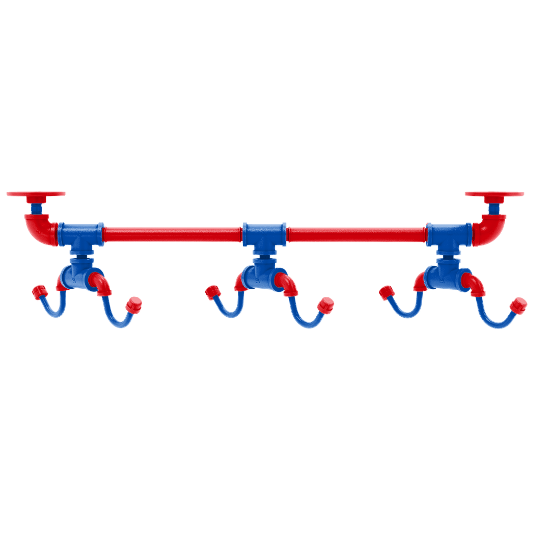 Collegiate Collection Under Cabinet 6 Coffee Mug Rack Lawrence Blue and Crimson Edition