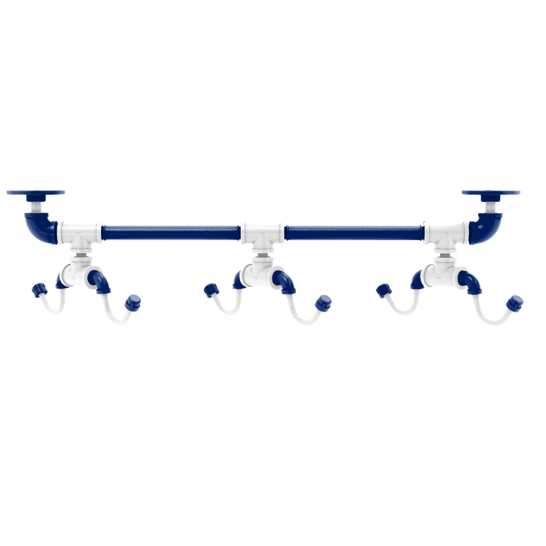 Collegiate Collection Under Cabinet 6 Coffee Mug Rack Durham Blue and White Edition