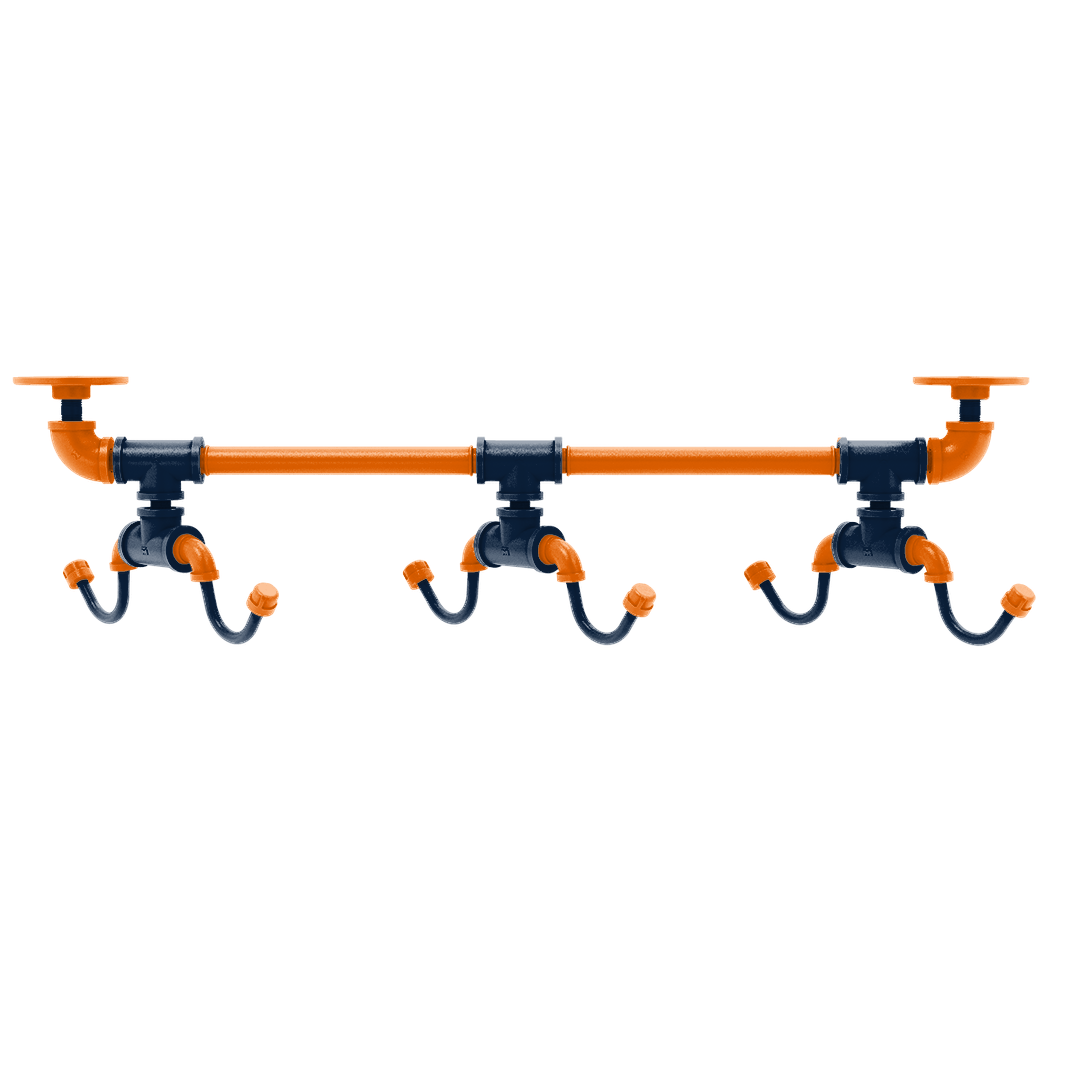 Collegiate Collection Under Cabinet 6 Coffee Mug Rack Upstate New York Orange and Navy Edition