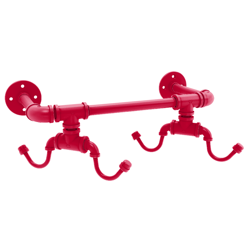 Collegiate Collection Wall Mounted 4 Coffee Mug Rack Salt Lake Red and White Edition