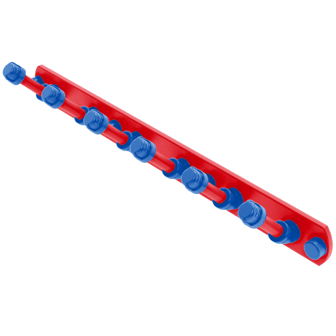 Collegiate Collection 6 Position Tie and Belt Rack Lawrence Blue and Crimson Edition