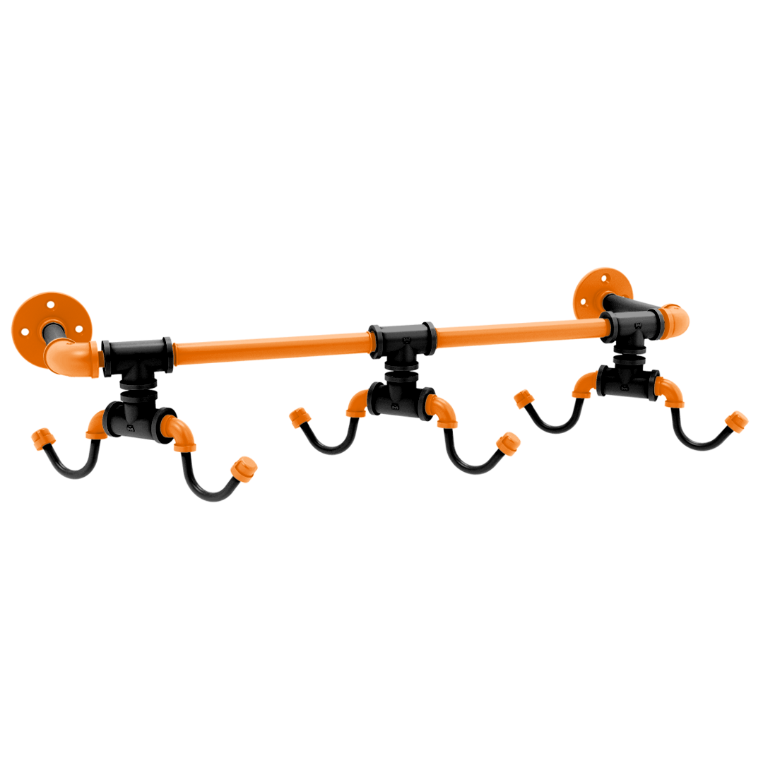 Collegiate Collection Wall Mounted 6 Coffee Mug Rack Stillwater Orange and Black Edition