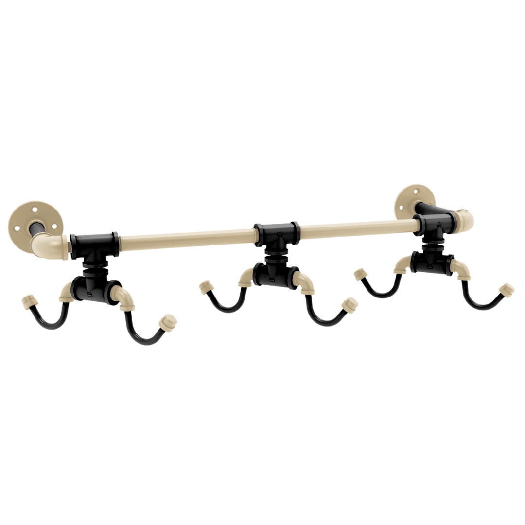 Collegiate Collection Wall Mounted 6 Coffee Mug Rack West Lafayette Black and Gold Edition