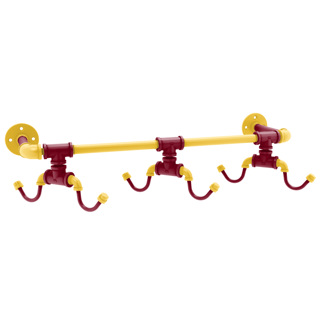 Collegiate Collection Wall Mounted 6 Coffee Mug Rack Twin Cities Maroon and Gold Edition