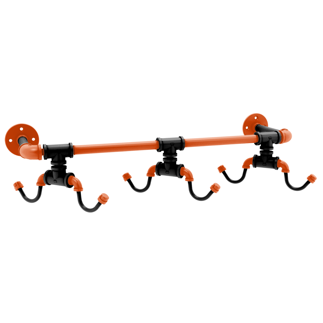 Collegiate Collection Wall Mounted 6 Coffee Mug Rack Corvallis Orange and Black Edition