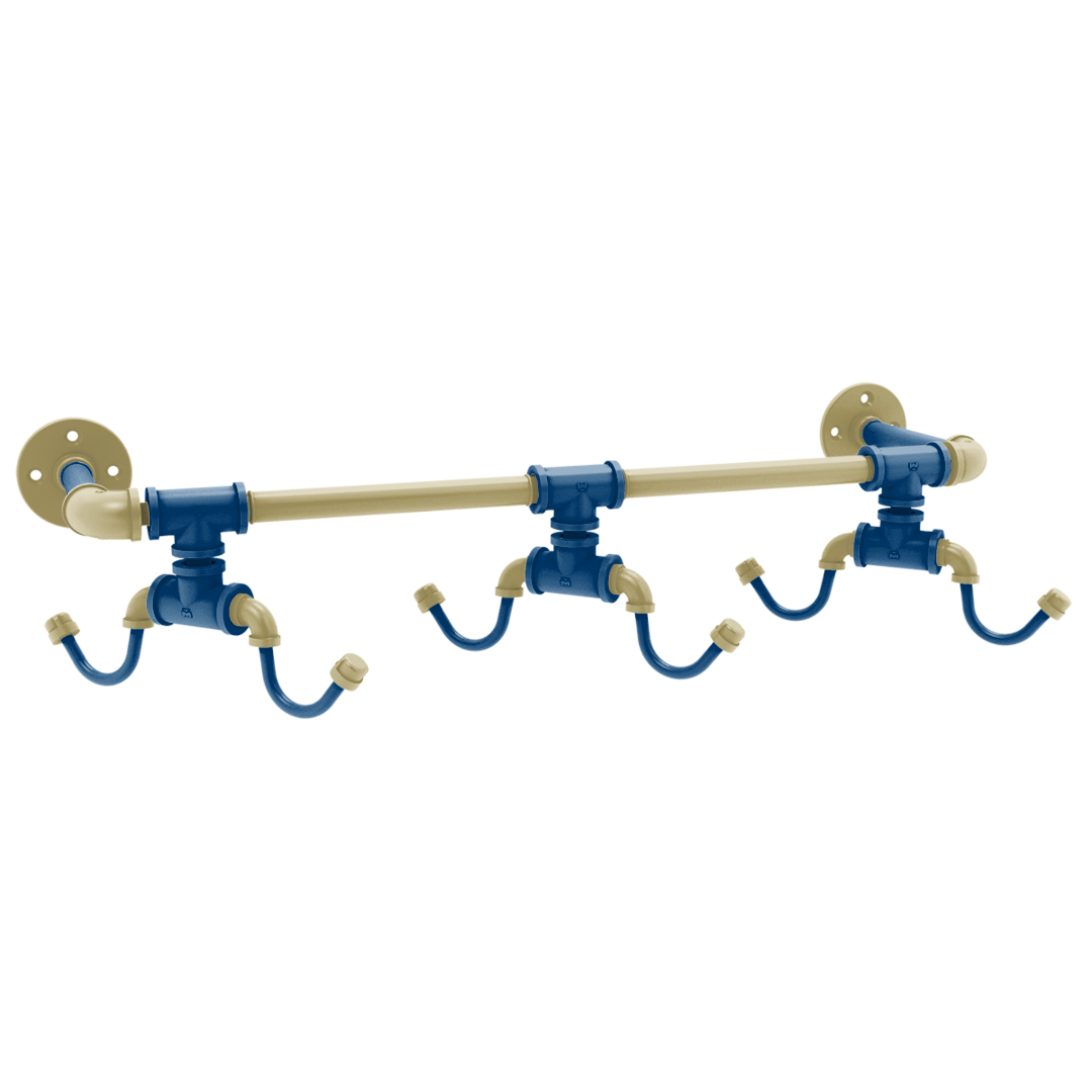 Collegiate Collection Wall Mounted 6 Coffee Mug Rack Atlanta Gold and White Edition