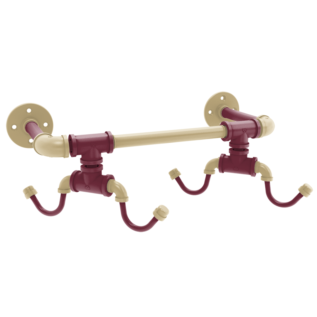 Collegiate Collection Wall Mounted 4 Coffee Mug Rack Tallahassee Garnet and Gold Edition