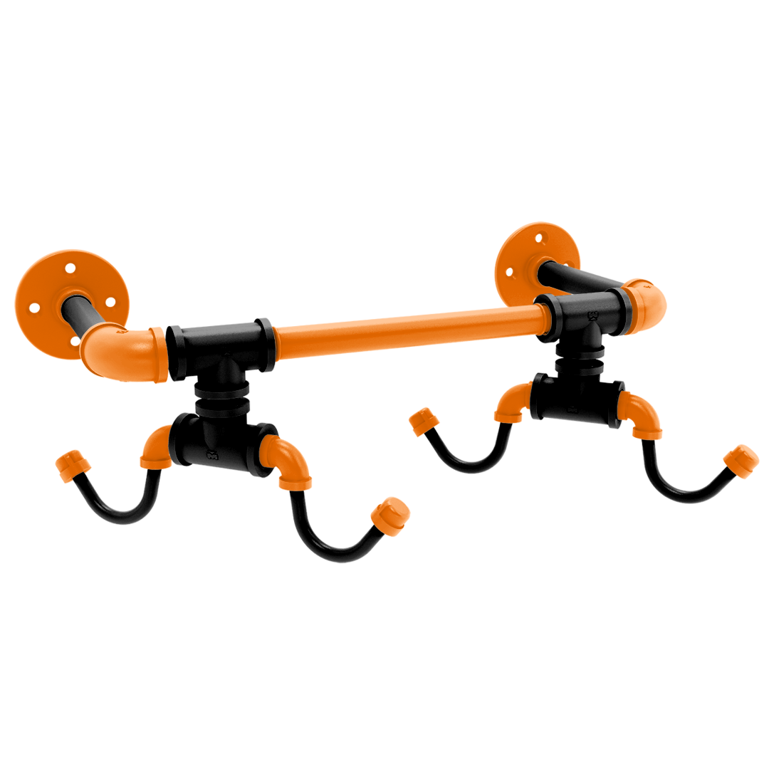 Collegiate Collection Wall Mounted 4 Coffee Mug Rack Stillwater Orange and Black Edition