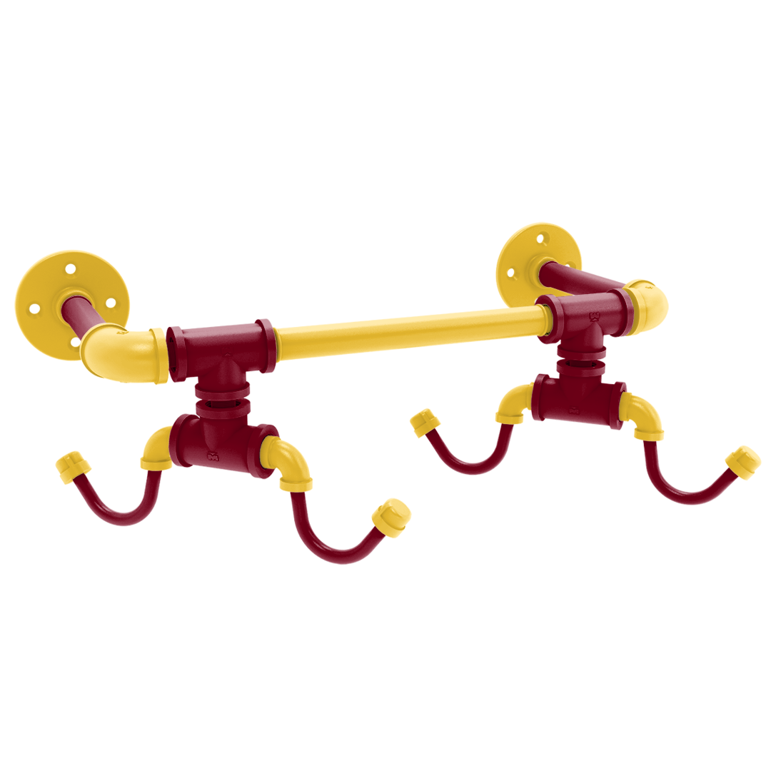 Collegiate Collection Wall Mounted 4 Coffee Mug Rack Twin Cities Maroon and Gold Edition