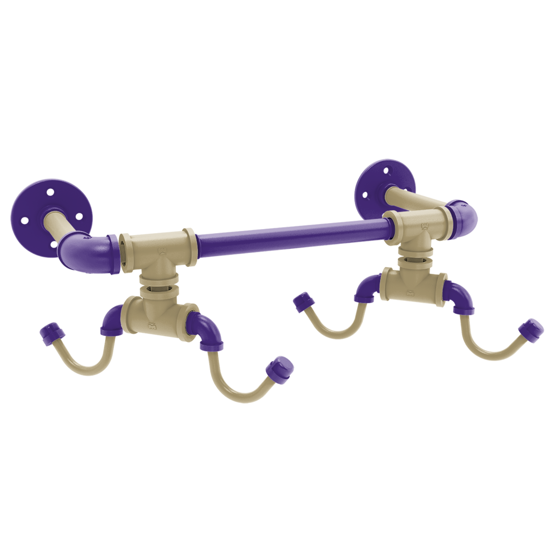 Collegiate Collection Wall Mounted 4 Coffee Mug Rack Seattle Purple and Gold Edition