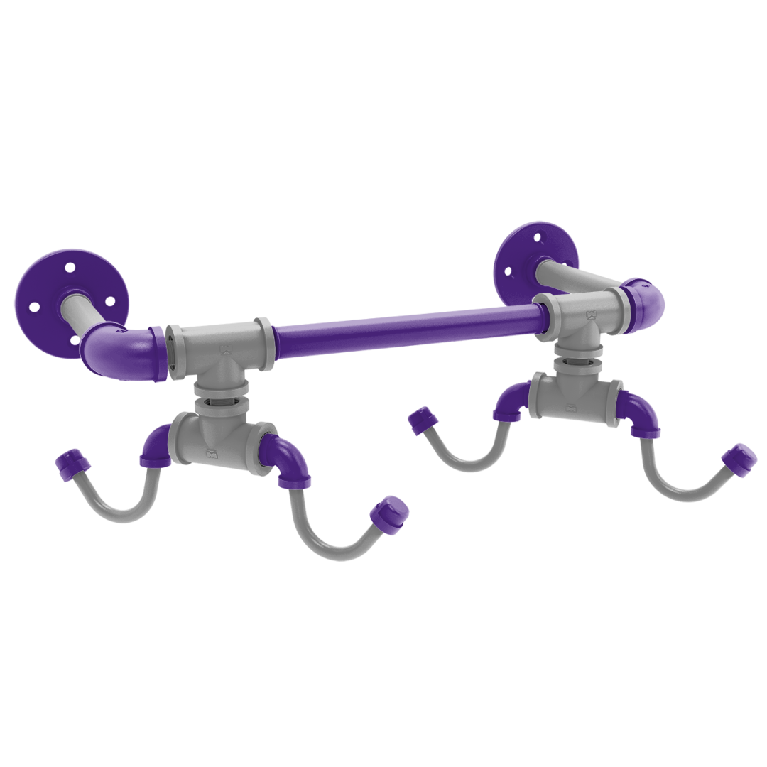 Collegiate Collection Wall Mounted 4 Coffee Mug Rack Flint Hills Purple and Silver Edition