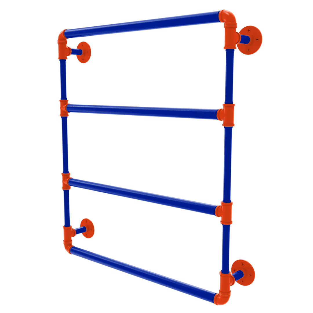 Collegiate Collection Wall Mounted Ladder Towel Bar Swamp Blue and Orange Edition