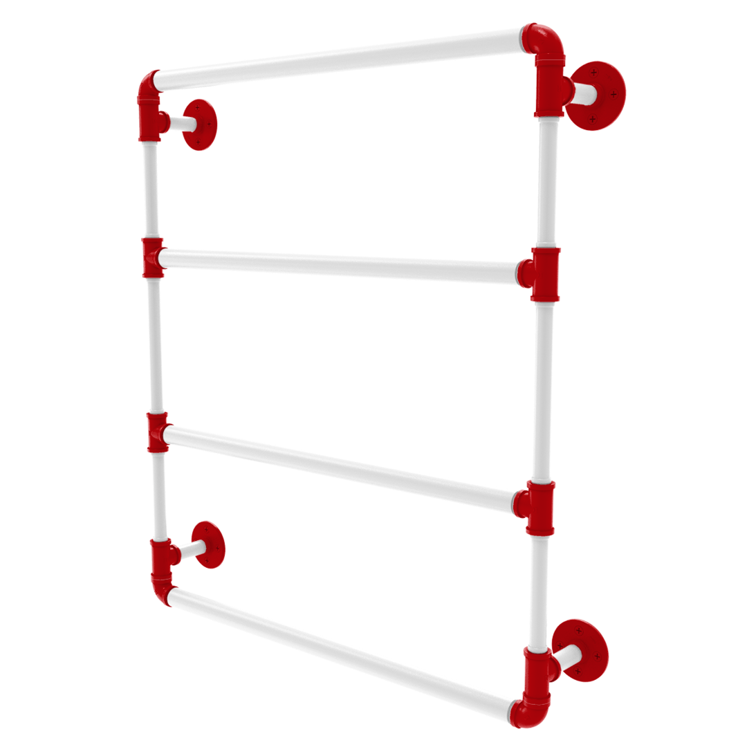 Collegiate Collection Wall Mounted Ladder Towel Bar Badger State Red and White Edition