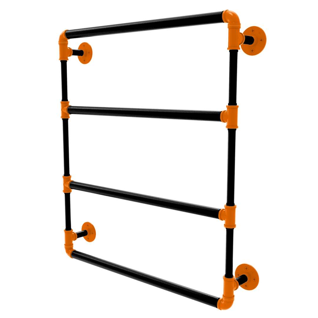Collegiate Collection Wall Mounted Ladder Towel Bar Stillwater Orange and Black Edition