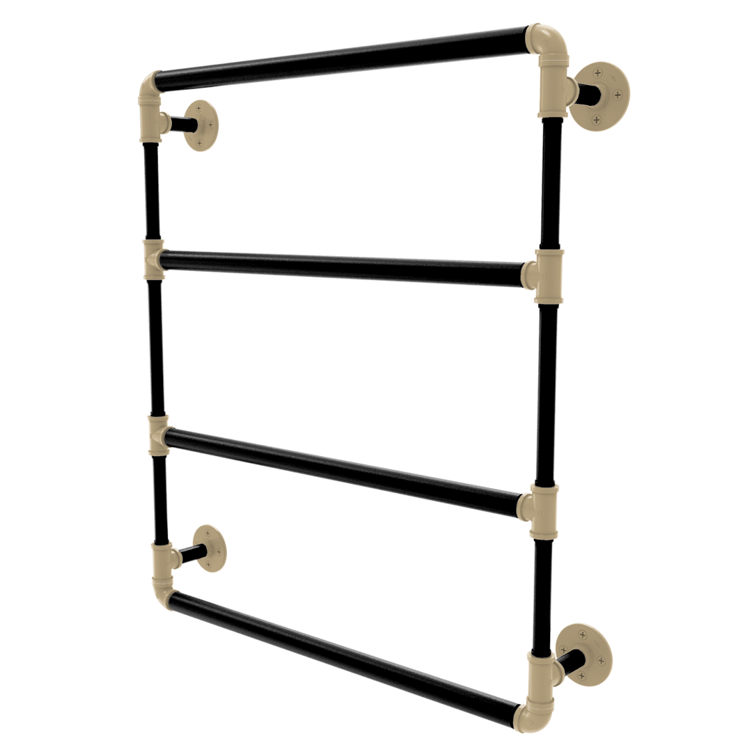 Collegiate Collection Wall Mounted Ladder Towel Bar West Lafayette Black and Gold Edition