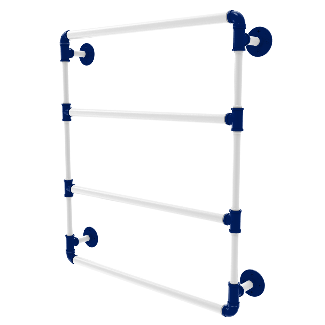Collegiate Collection Wall Mounted Ladder Towel Bar Durham Blue and White Edition