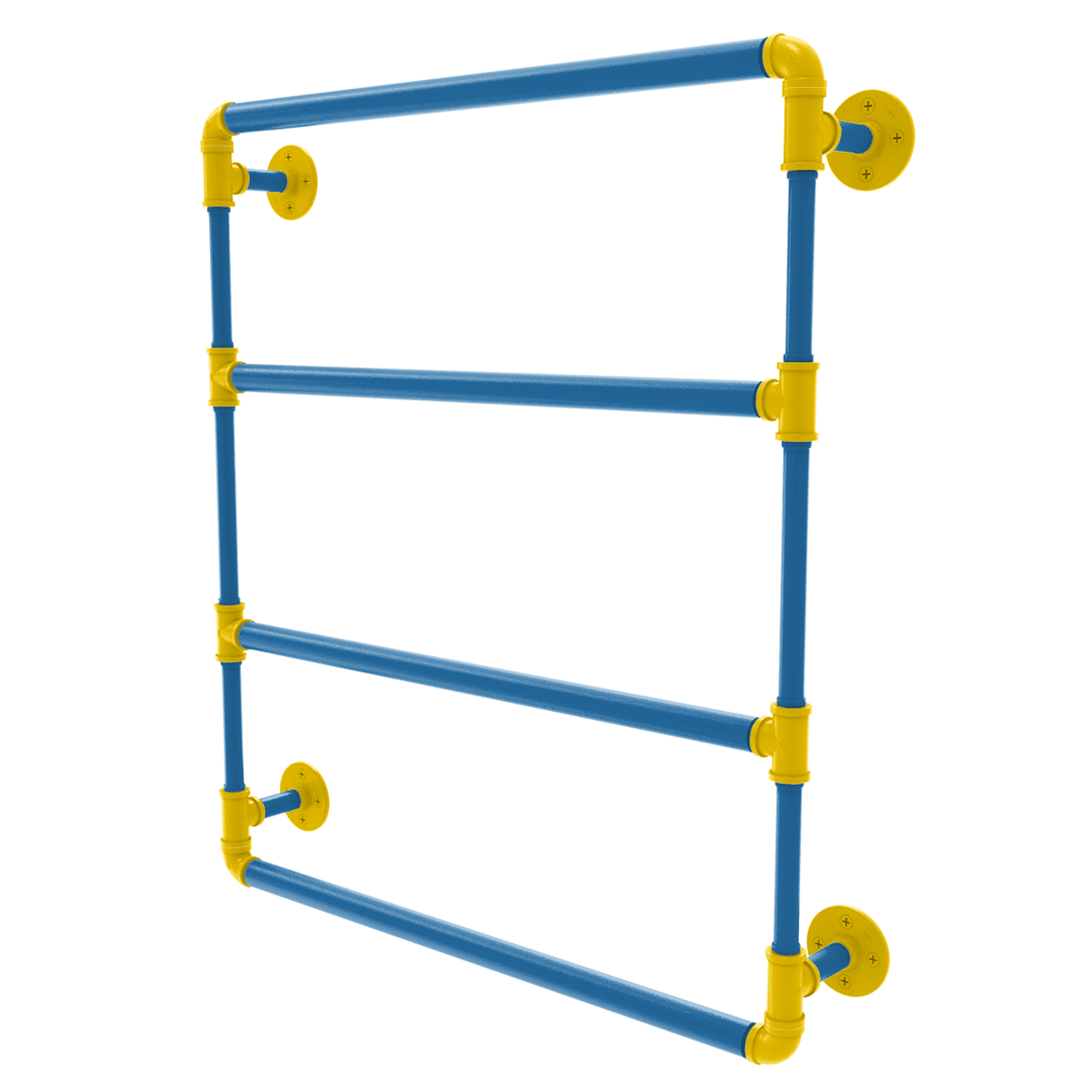 Collegiate Collection Wall Mounted Ladder Towel Bar Westwood Blue and Gold Edition