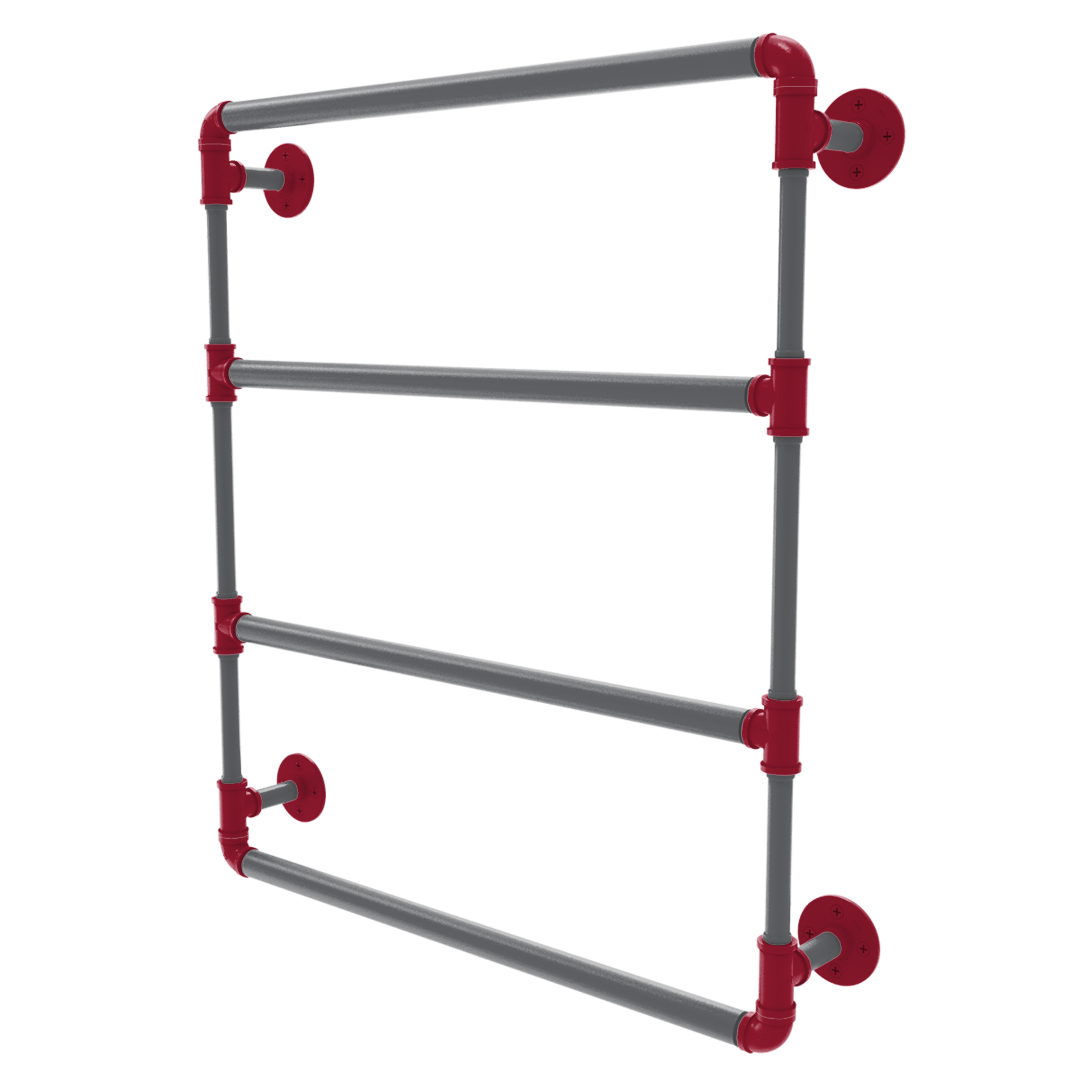 Collegiate Collection Wall Mounted Ladder Towel Bar Pullman Crimson and Gray Edition