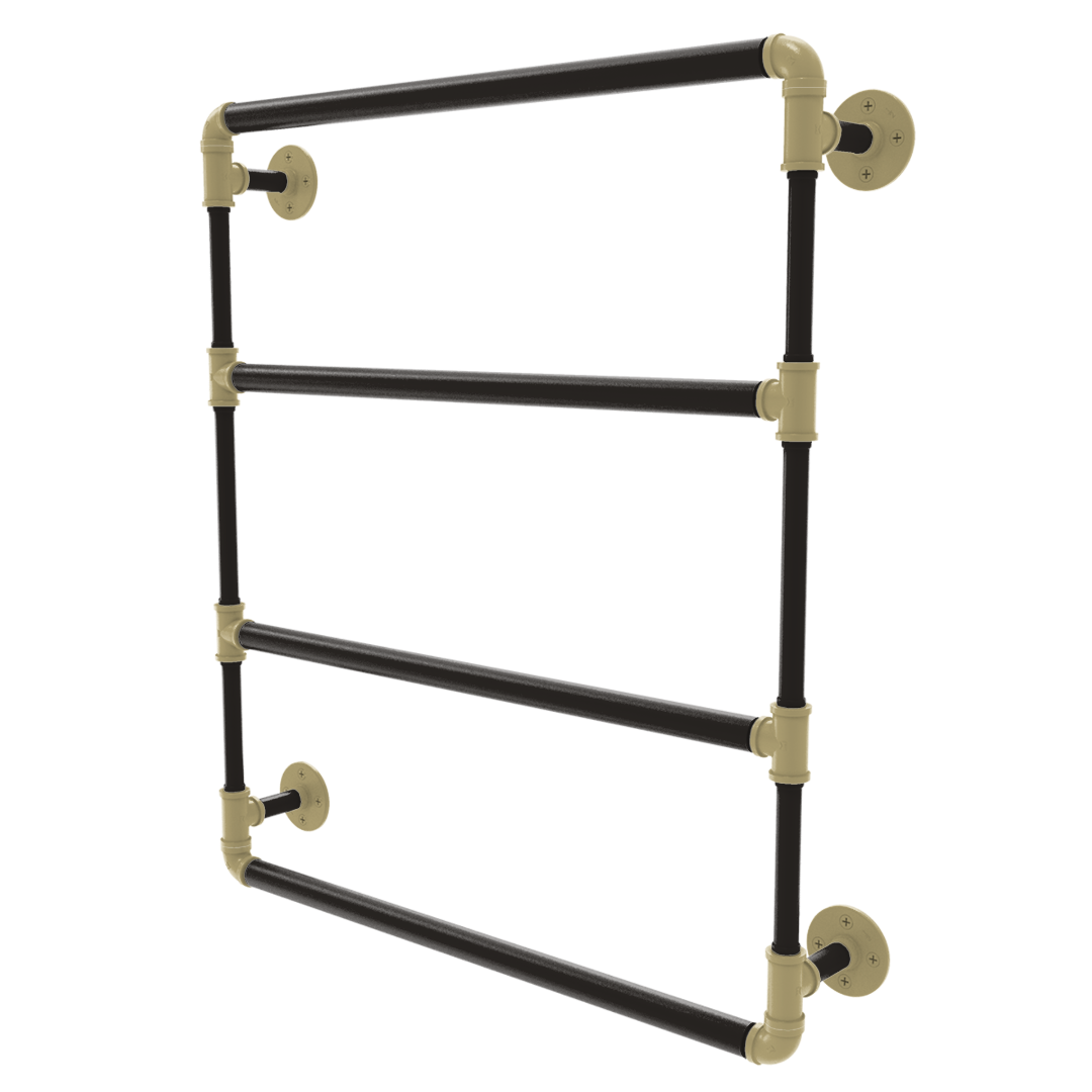 Collegiate Collection Wall Mounted Ladder Towel Bar Boulder Black and Gold Edition