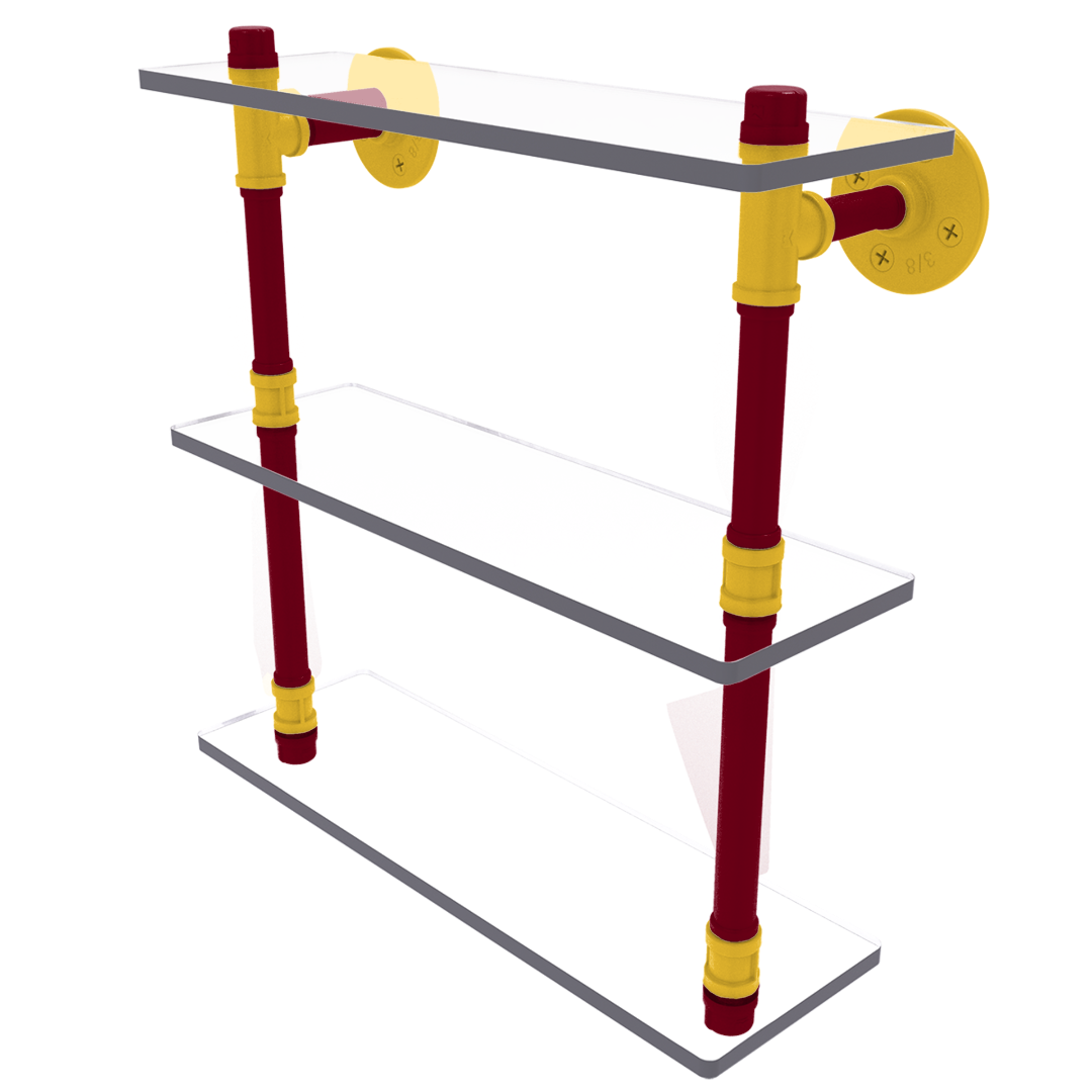 Collegiate Collection Triple Glass Shelf Twin Cities Maroon and Gold Edition
