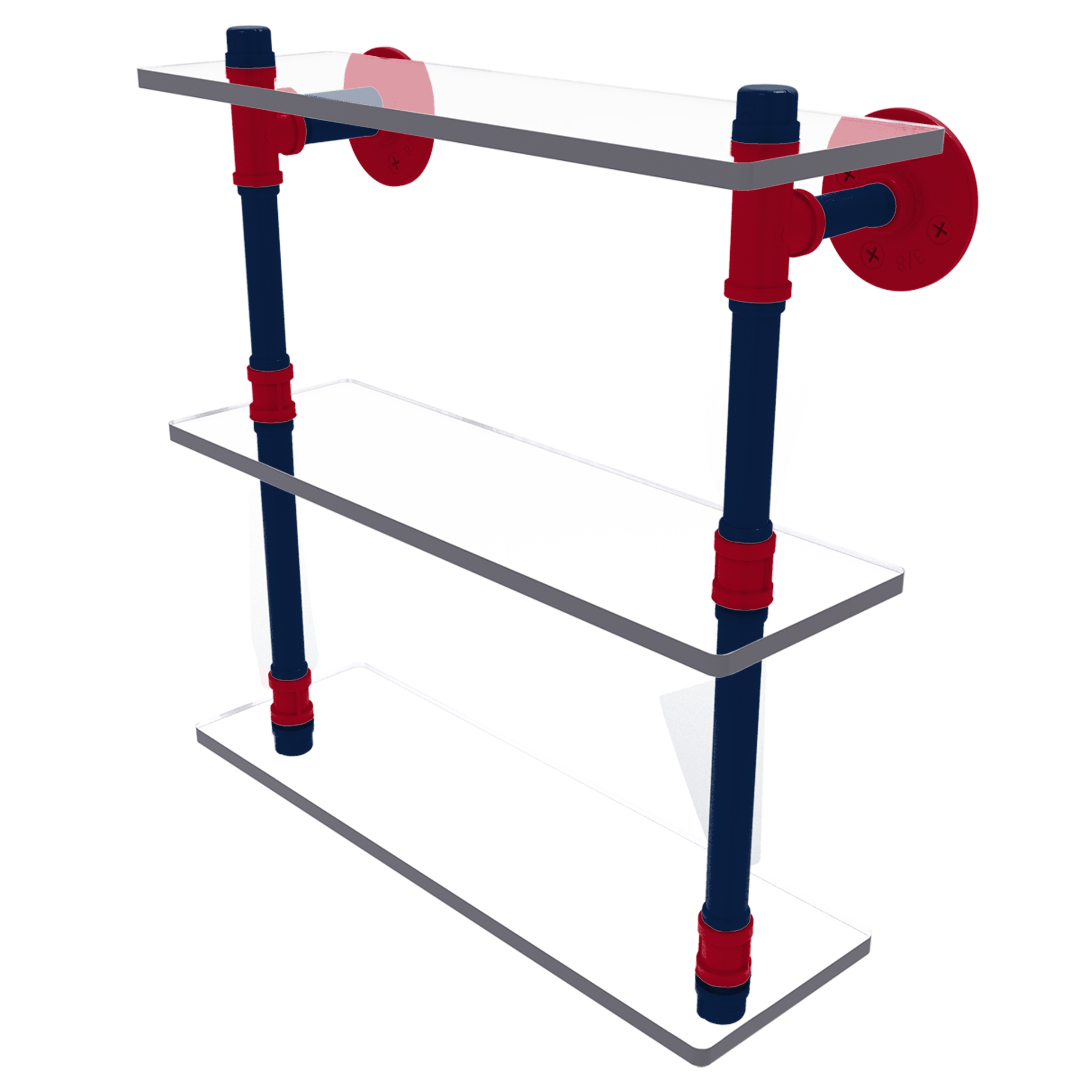 Collegiate Collection Triple Glass Shelf Tucson Red and Blue Edition