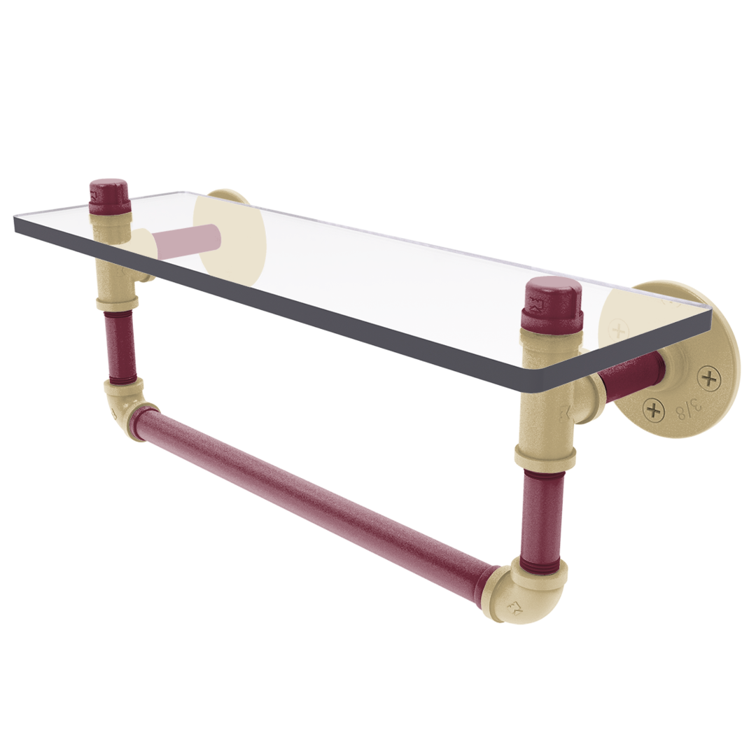 Collegiate Collection Glass Shelf with Towel Bar Tallahassee Garnet and Gold Edition