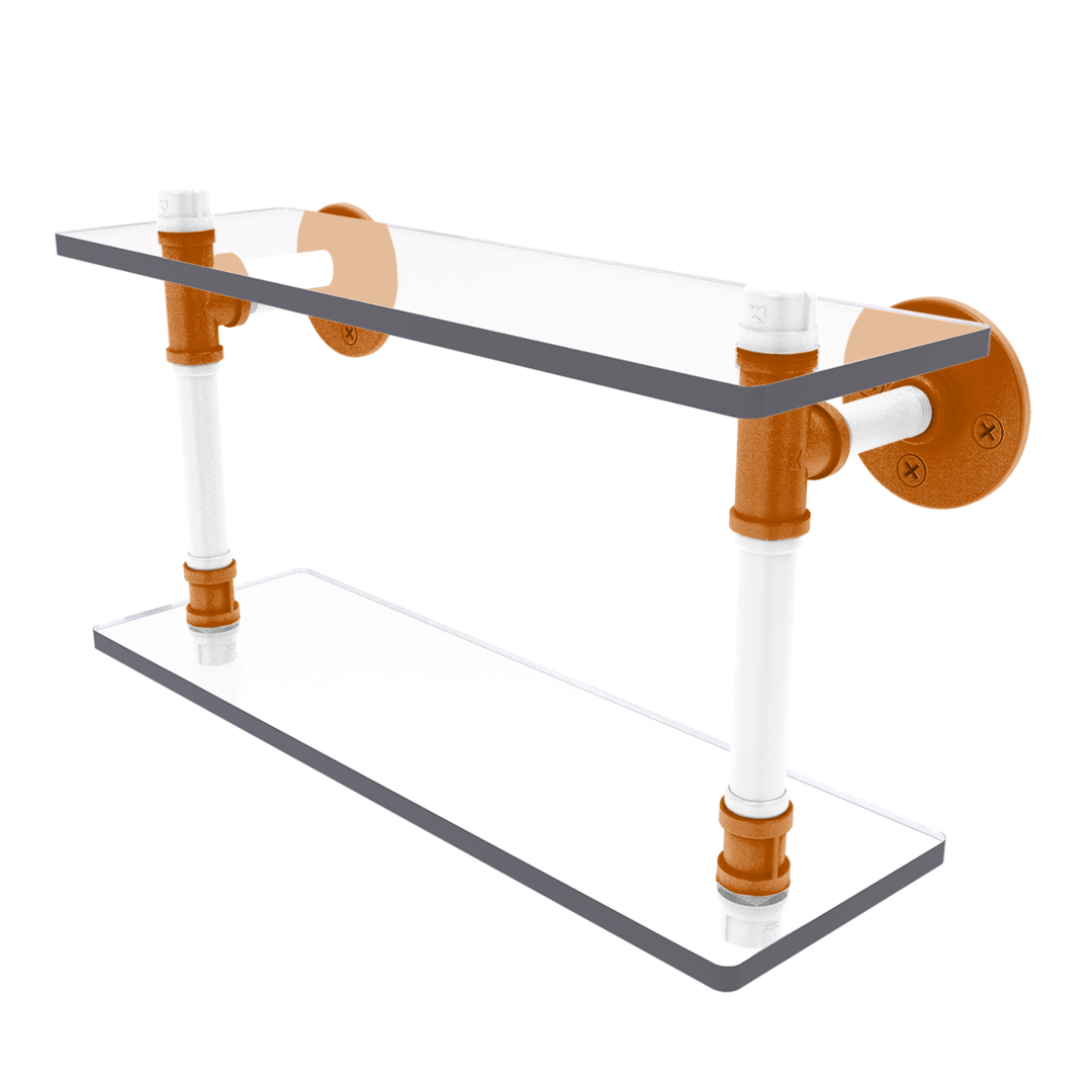 Collegiate Collection Double Glass Shelf Austin Game Day Edition