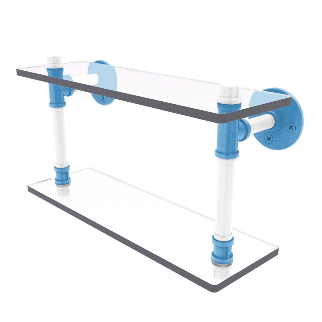 Collegiate Collection Double Glass Shelf Chapel Hill Game Day Edition