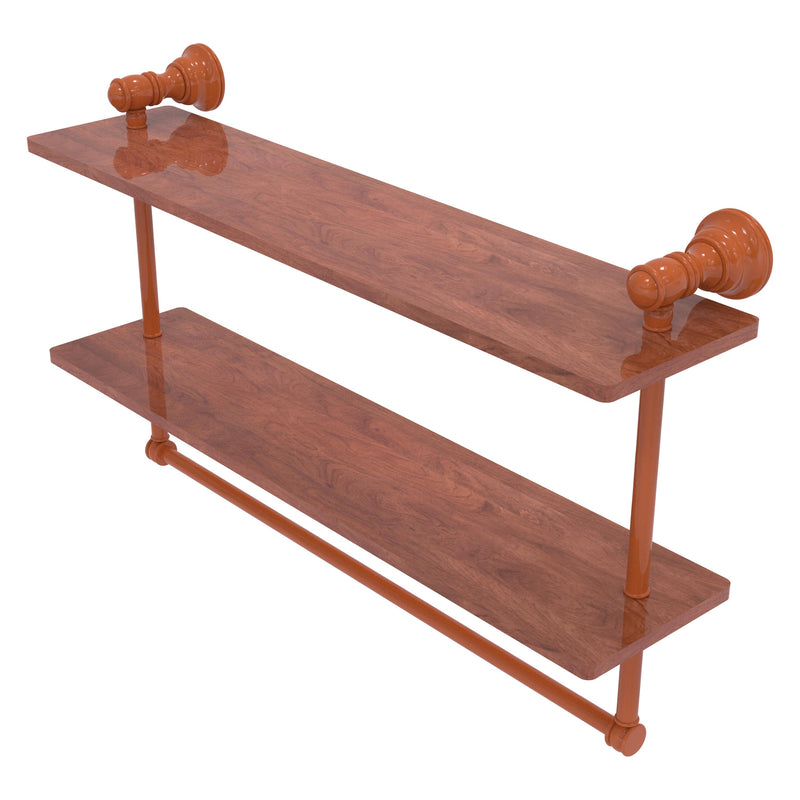 Carolina Collection Double Wood Shelf with Towel Bar