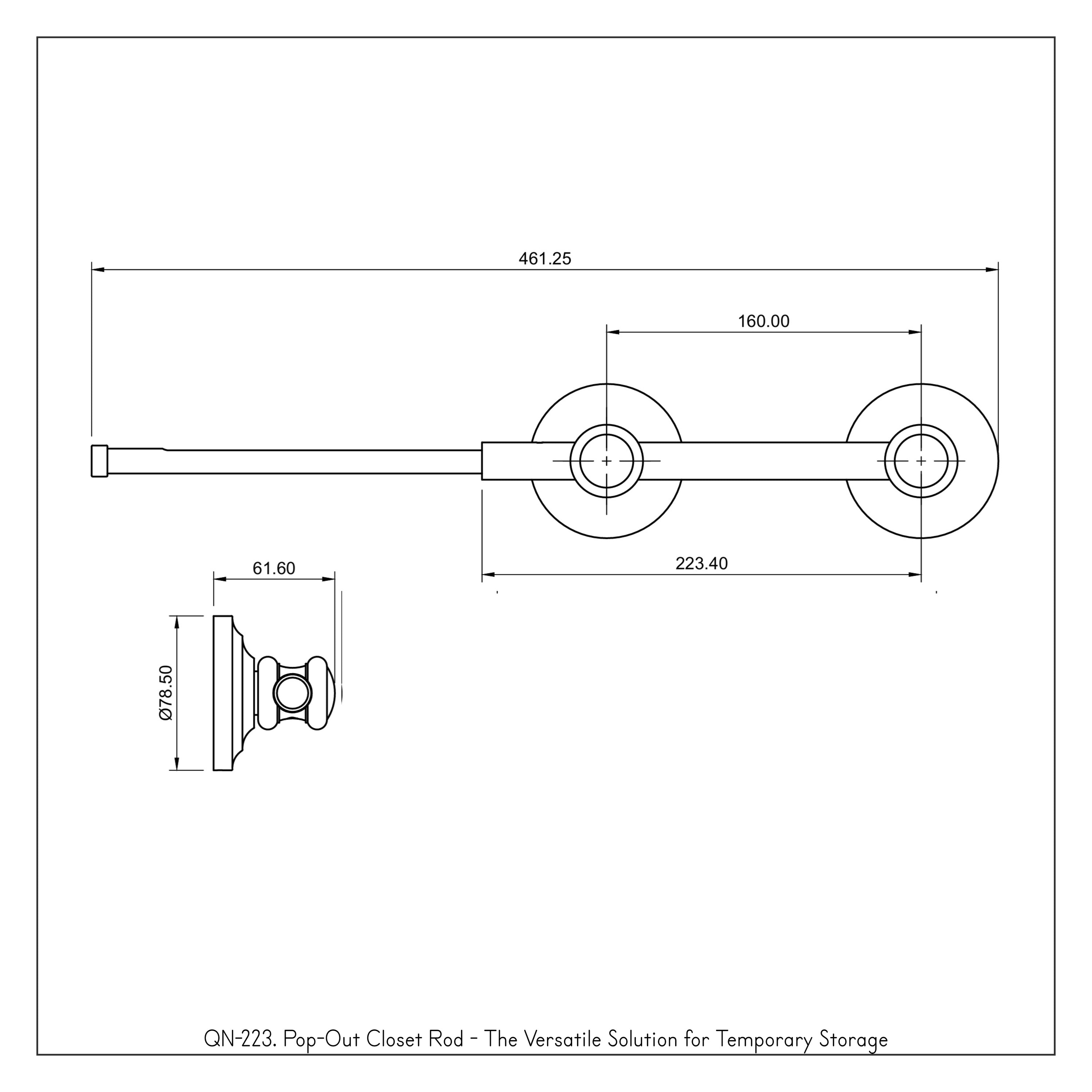 Surface Mounted Retractable Pullout Garment Rod
