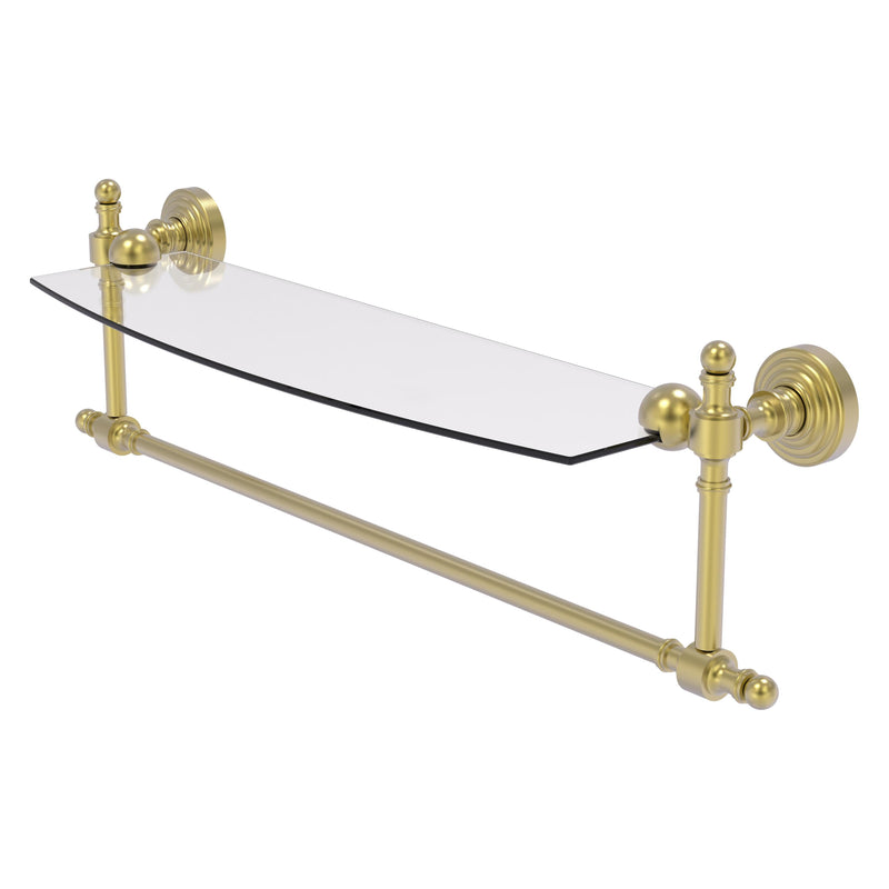 Retro Wave Collection Glass Vanity Shelf  with Integrated Towel Bar