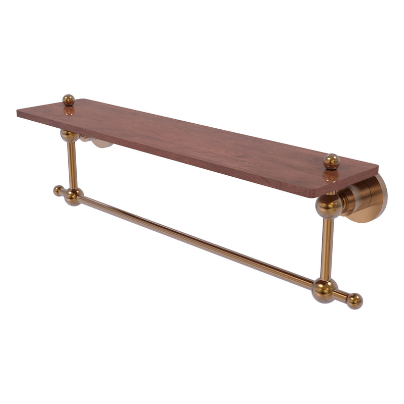 Astor Place Collection Solid IPE Ironwood Shelf with Integrated Towel Bar