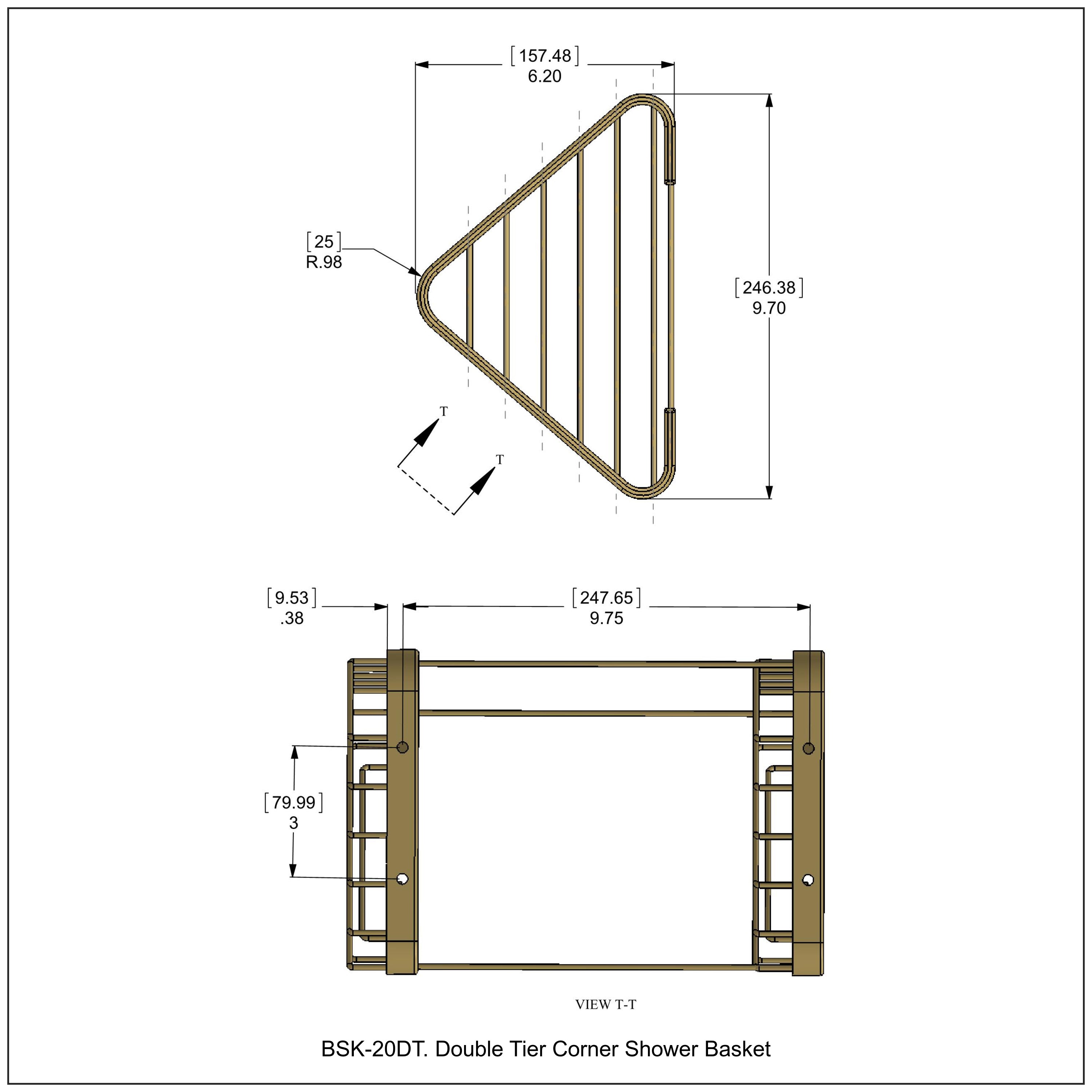 Double Tier Corner Shower Basket