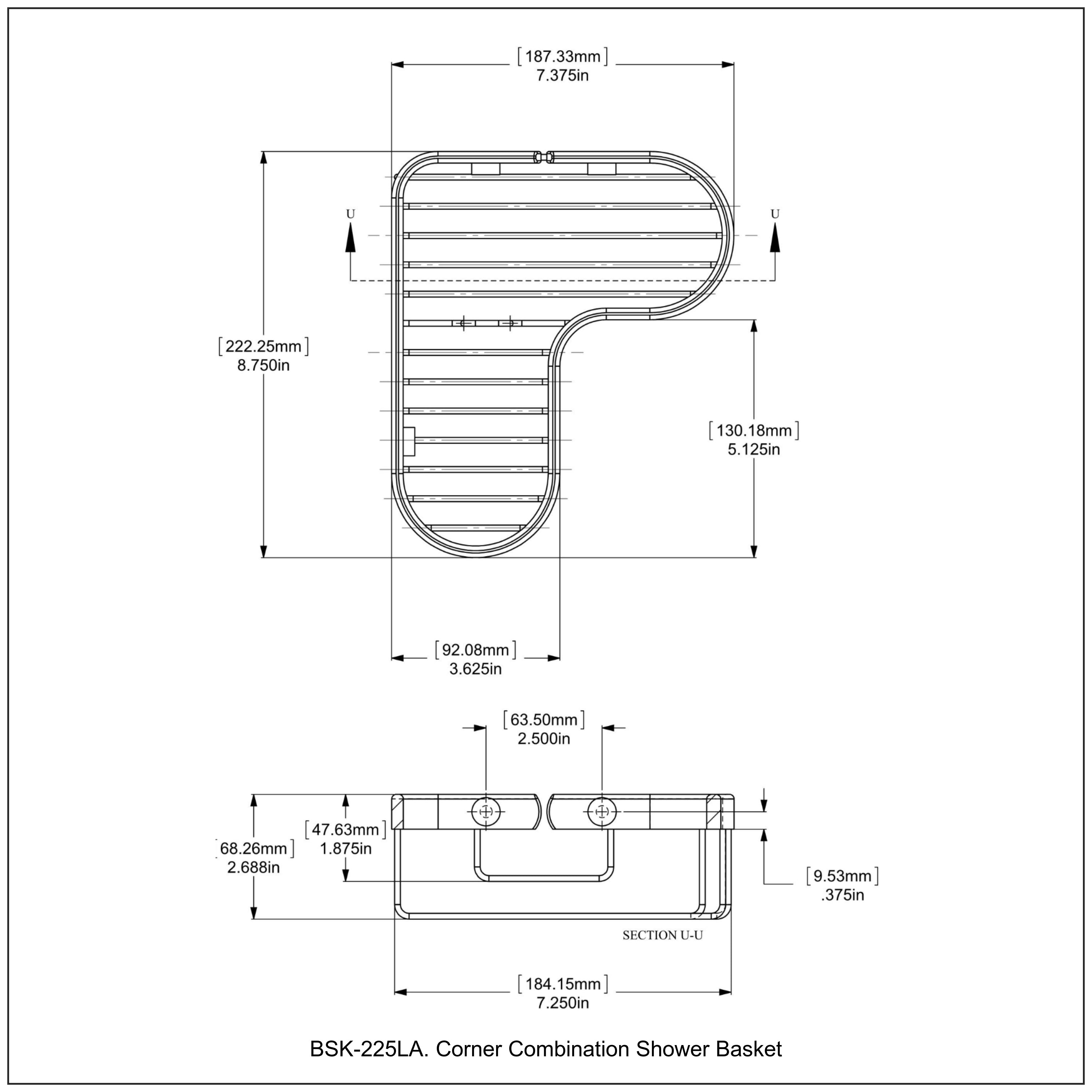 Corner Combination Shower Basket