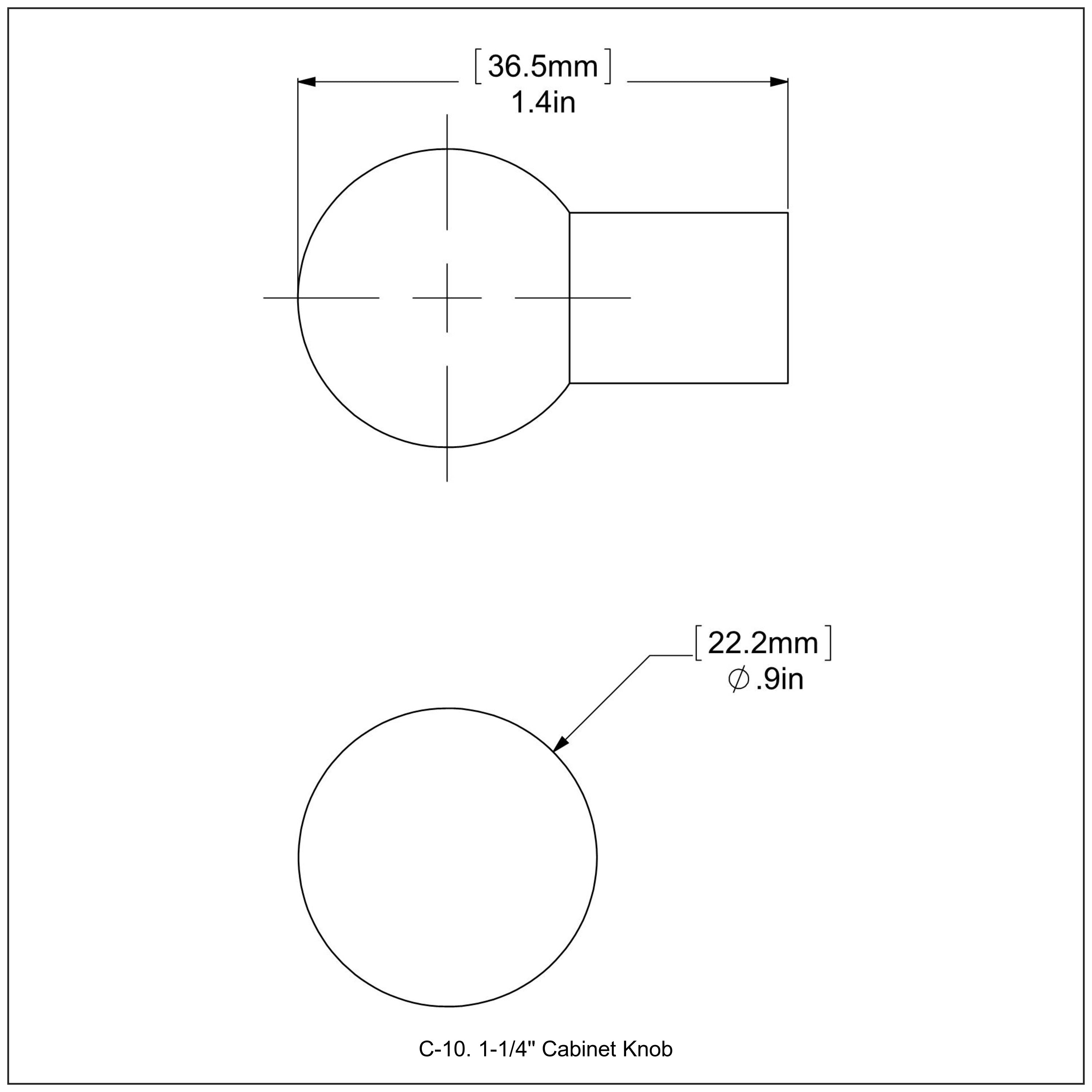 1-1/4 Inch Cabinet Knob