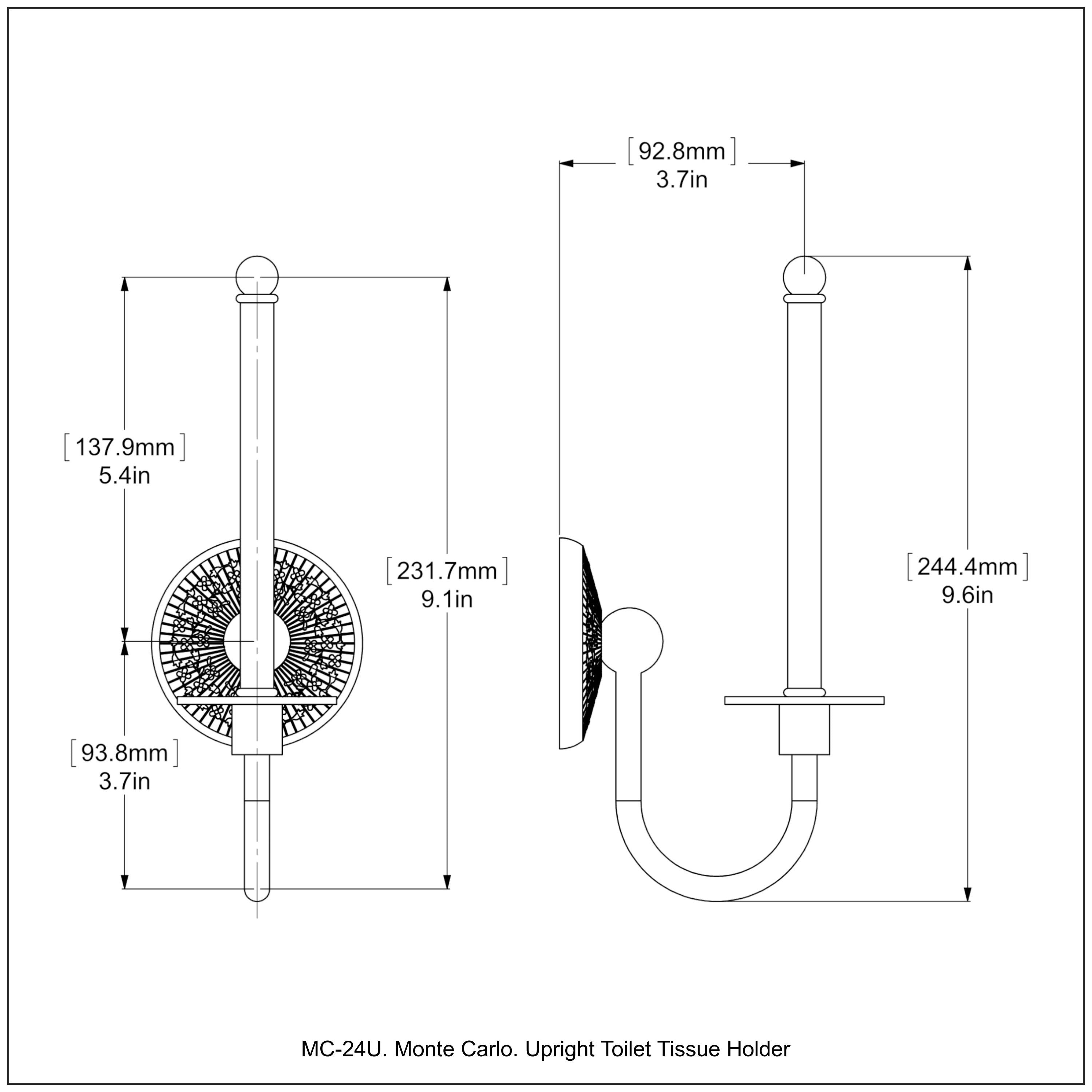 Upright Toilet Tissue Holder