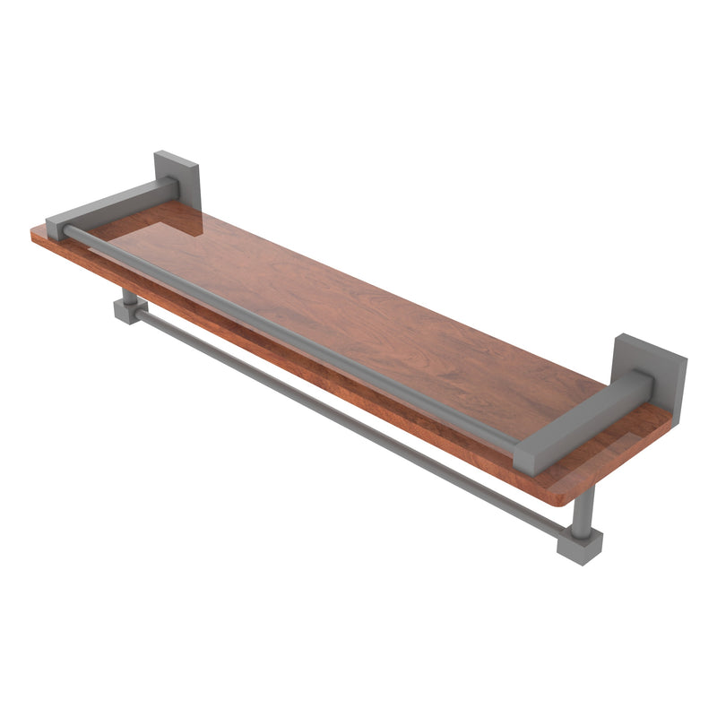Montero Collection IPE Ironwood Shelf with Gallery Rail and Towel Bar