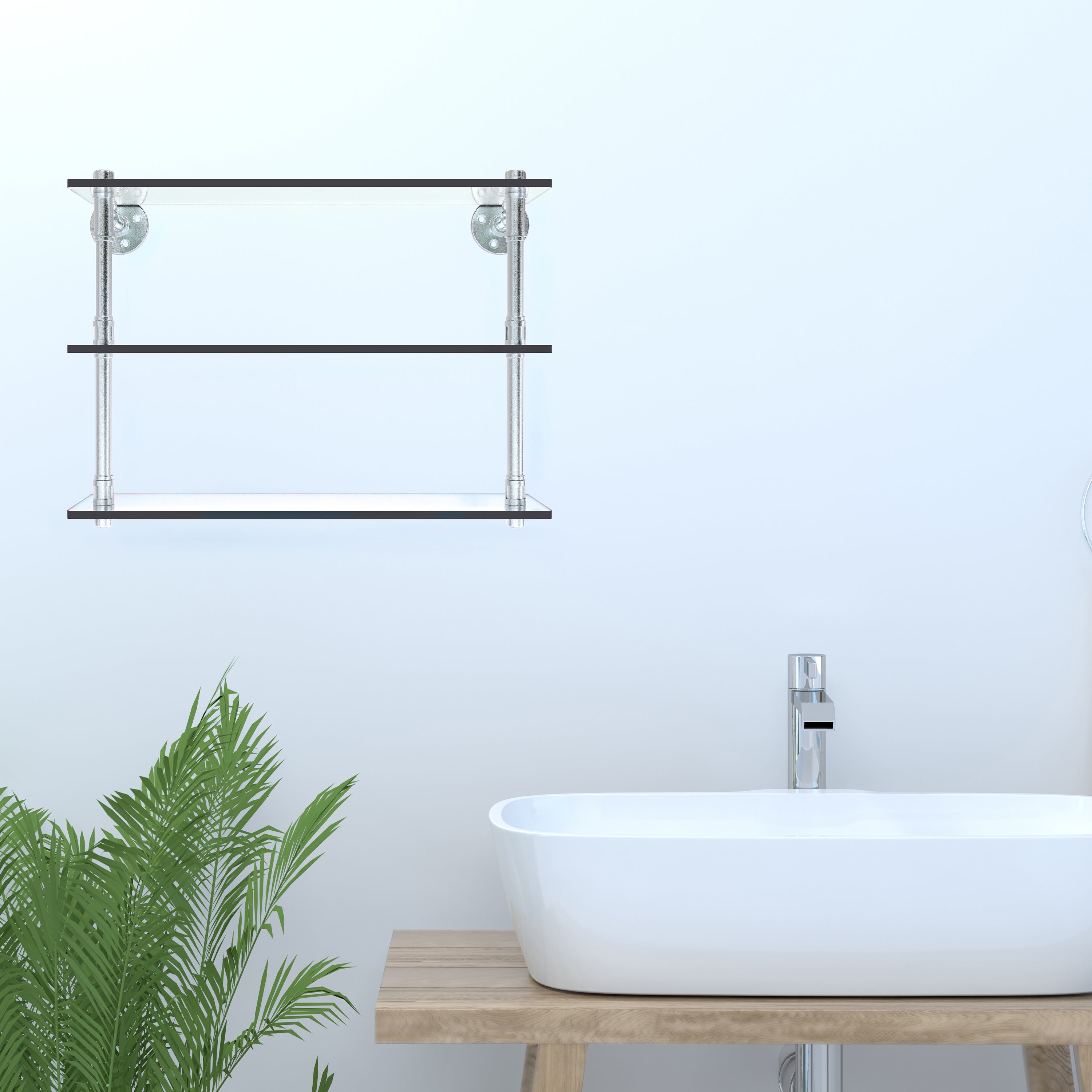 Pipeline Collection Triple Glass Shelf