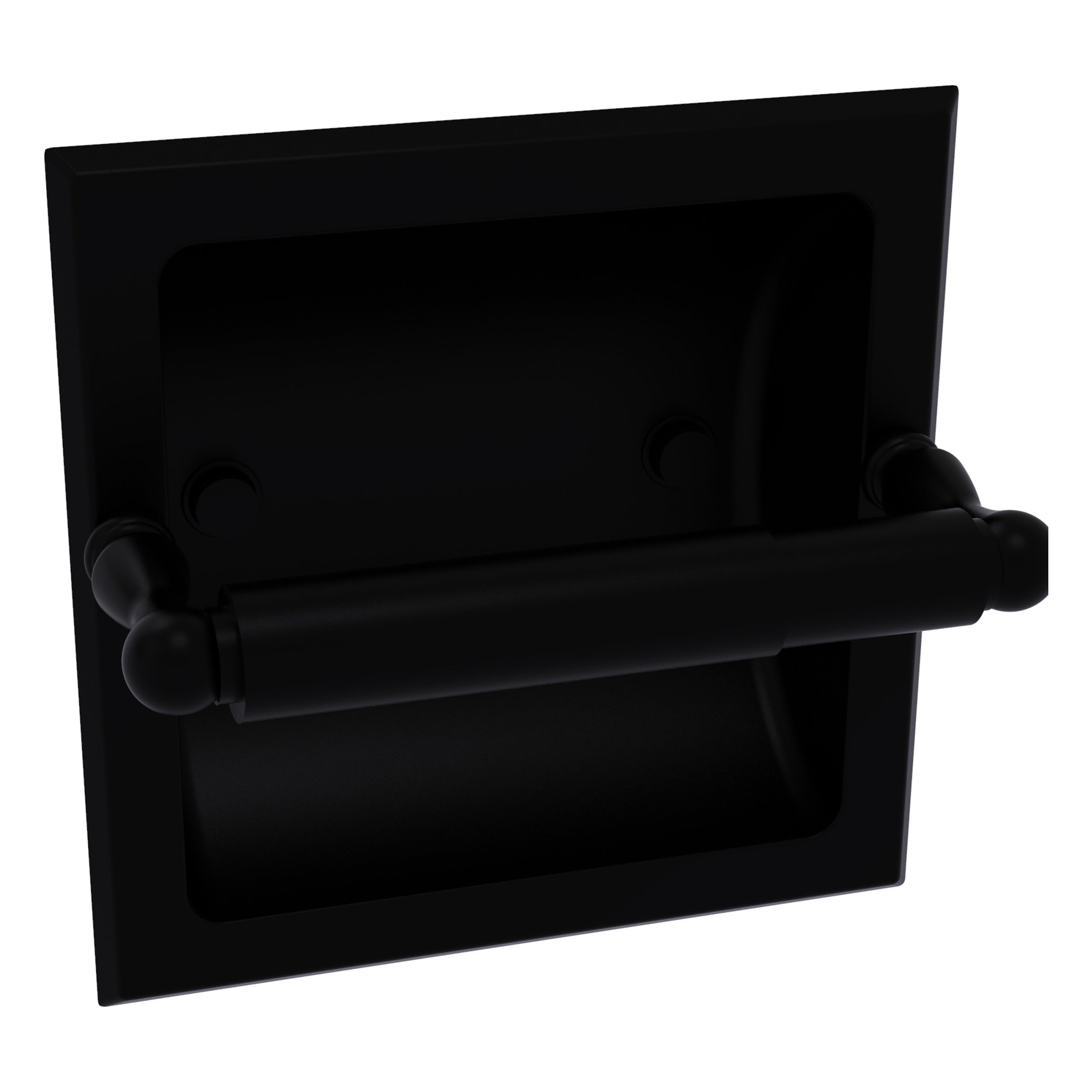 Recessed Toilet Paper Holder in Matte Black