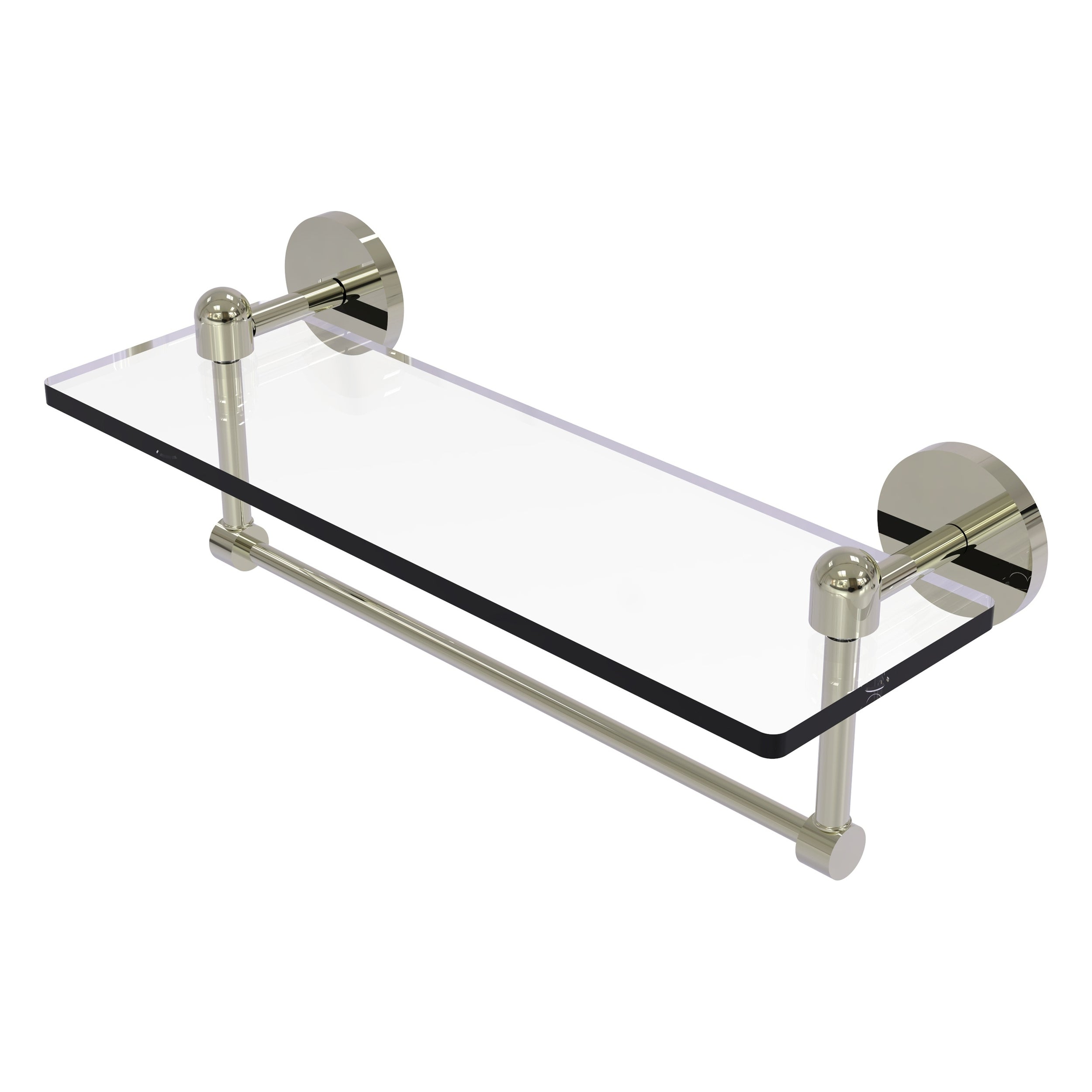 Tango Collection Glass Vanity Shelf with Integrated Towel Bar