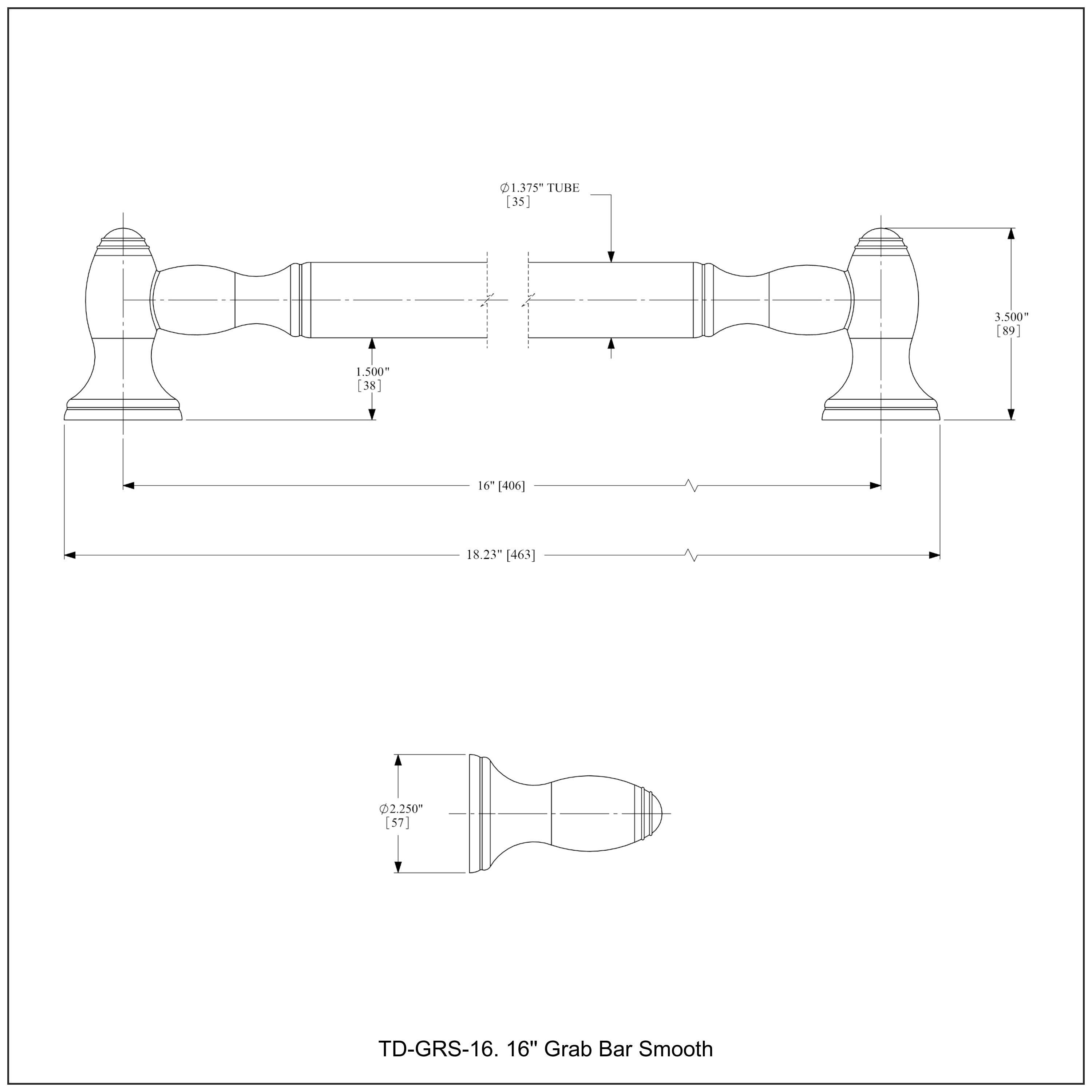 Traditional Style Smooth Grab Bar